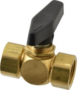 The Specialty Mfg. Co. 1/2" Pipe, Brass Standard Ball Valve Inline - Two Way Flow, FNPT x FNPT Ends, Wedge Handle, 500 WOG 6980190 - 09881434