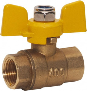 Value Collection 3/8" Pipe, Full Port, Brass Standard Ball Valve 2 Piece, FNPT x FNPT Ends, Tee Handle, 600 WOG, 150 WSP TXN038-T - 38088373