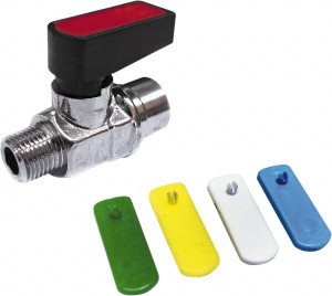 Value Collection 3/8" Pipe, Brass Miniature Ball Valve Inline - One Way Flow, MNPT x FNPT Ends, Wedge Handle, 250 WOG 9938021085 - 48327175