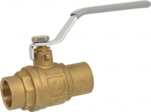 Value Collection 3/4" Pipe, Full Port, Brass Standard Ball Valve Inline - One Way Flow, Soldered x Soldered Ends, Lever Handle, 500 WOG 9934015923JP - 08431082