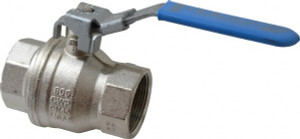 Value Collection 1-1/2" Pipe, Full Port, Brass UL Listed Ball Valve 1 Piece, Inline - One Way Flow, FNPT x FNPT Ends, Locking Lever Handle, 600 WOG S95H45N - 63280960