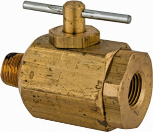 Apollo Valves 1/8" Pipe, MNPT x FNPT End Connections, Brass, Inline, Two Way Flow, Instrumentation Ball Valve 400 psi WOG Rating, Tee Handle, Buna N Seal, PTFE Seat 78-260-05 - 37015047