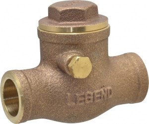 Legend Valve 1/2" Brass Check Valve Soldered x Soldered, 200 WOG 105-203 - 36895407