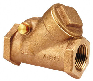 NIBCO 1/4" Bronze Check Valve Y-Pattern, FNPT x FNPT, 300 WOG NL7K004 - 82501867