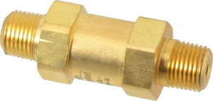 Parker Hannifin 1/8" Brass Check Valve Inline, MNPT x MNPT, 3,000 WOG 2M-C2L-1-BN-B - 86723228