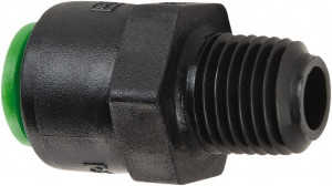 Parker Hannifin 1/4" Kynar Check Valve Inline, Push-to-Connect x MNPT, 300 WOG FB6MCVC4-HGRN40 - 50583061