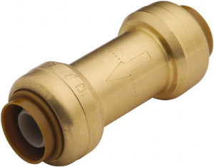 SharkBite 1/2" Brass Check Valve Inline, Push To Connect x Push To Connect, 200 WOG U2008-0000LF - 33279720 SharkBite 1/2" Brass Check Valve Inline, Push To Connect x Push To Connect, 200 WOG U2008-0000LF - 33279720