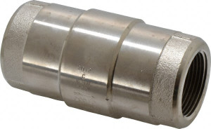 Strataflo 1-1/4" Nickel Plated Brass Check Valve Inline, FNPT x FNPT, 400 WOG 2400-125 - 45762788
