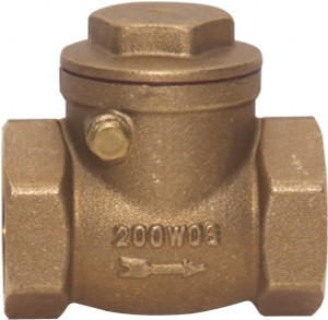 Value Collection 1-1/4" Brass Check Valve Check Swing, FNPT x FNPT, 200 WOG 4965302416JP - 38080776