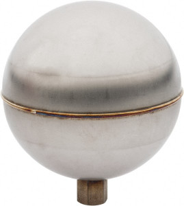 Made in USA 3-1/2" Diam, Spherical, Internal Connection, Metal Float 1/4-20 Thread, Stainless Steel, 700 Max psi, 24 Gauge RS43524IC - 07429640