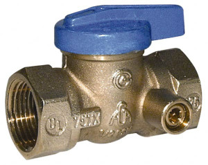 Legend Valve 3/4" Pipe, Brass, Straight with Side Tap, Gas Ball Valve 175 psi WOG Rating, Wedge Handle, FNPT x FNPT End Connections, 1 Piece 102-514 - 36894814