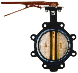 Legend Valve 6" Pipe, Lug Butterfly Valve Lever Handle, Cast Iron Body, EPDM Seat, 200 WOG, Aluminum Bronze Disc, Stainless Steel Stem 116-606 - 00605774
