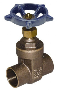 Legend Valve 3/4" Pipe, Soldered Bronze Solid Wedge Stem Gate Valve 200 WOG, 125 WSP, Screw-In Bonnet 104-604 - 36895092