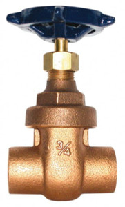 Legend Valve 2" Pipe, Soldered Bronze Solid Wedge Stem Gate Valve 200 WOG, 125 WSP, Screw Over Bonnet 104-668 - 36895282
