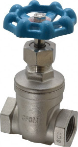 Legend Valve 3/4" Pipe, Threaded Stainless Steel Solid Wedge Stem Gate Valve 600 WOG, 125 WSP 113-404 - 03492469