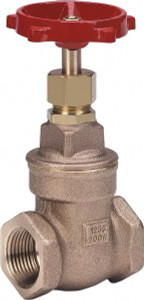 Milwaukee Valve 1" Pipe, Class 125, Threaded (NPT) Bronze Solid Wedge Stem Gate Valve 200 WOG, 125 WSP, Threaded Bonnet, For Use with Water, Oil & Gas 105-100 - 36053387