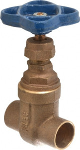 NIBCO 3/4" Pipe, Class 125, Soldered Bronze Solid Wedge Stem Gate Valve 200 WOG, 125 WSP, Screw-In Bonnet NJ0J008 - 80017353