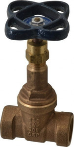 NIBCO Class 125, Threaded Bronze Solid Wedge Rising Stem Gate Valve 200 WOG, 125 WSP, Union Bonnet NL1C006 - 81453219