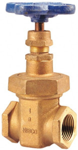 NIBCO 1/4" Pipe, Class 150, Threaded Bronze Solid Wedge Stem Gate Valve 300 WOG, 150 WSP, Union Bonnet NL1T004 - 81929093