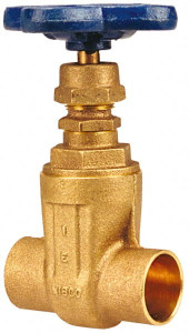 NIBCO 1-1/4" Pipe, Class 125, Soldered Bronze Solid Wedge Stem Gate Valve 200 WOG, 125 WSP, Screw-In Bonnet NJ0J00B - 80017304