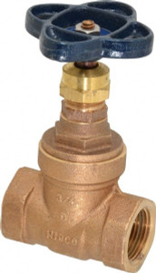 NIBCO 3/4" Pipe, Class 150, Threaded Bronze Solid Wedge Stem Gate Valve 300 WOG, 150 WSP, Screw-In Bonnet NL1J008 - 81928731
