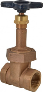 NIBCO 1" Pipe, Class 125, Threaded Bronze Solid Wedge Rising Stem Gate Valve 200 WOG, 125 WSP, Union Bonnet NL0Z00A - 81453086
