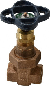 NIBCO 1/4" Pipe, Class 300, Threaded Bronze Alloy Solid Wedge Stem Gate Valve 600 WOG, 300 WSP, Union Bonnet NL2I004 - 82029539