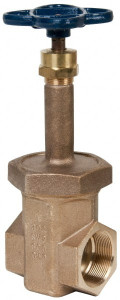 NIBCO 2" Pipe, Class 300, Threaded Bronze Alloy Solid Wedge Rising Stem Gate Valve 600 WOG, 300 WSP, Union Bonnet NL2H00D - 82029406