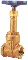 NIBCO 3" Pipe, Class 125, Threaded Bronze Solid Wedge Rising Stem Gate Valve 200 WOG, 125 WSP, Screw-In Bonnet NL0500F - 81451163