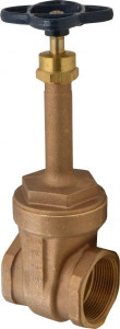NIBCO 2-1/2" Pipe, Class 125, Threaded Bronze Solid Wedge Rising Stem Gate Valve 200 WOG, 125 WSP, Screw-In Bonnet NL0500E - 81451155