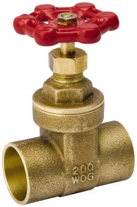 Value Collection 3/4" Pipe, Class 150, C x C Brass Wedge Compact Gate Valve 200 WOG, 200 WSP, Screw Over Bonnet, For Use with Water, Oil & Gas 100-454NL - 45884087