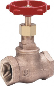 Milwaukee Valve 1/2" Pipe, Threaded (NPT) Ends, Bronze Integral Globe Valve Bronze Disc, Threaded Bonnet, 200 psi WOG, 125 psi WSP, Class 125 502-12 - 36053155