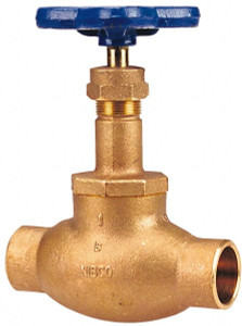NIBCO 3/8" Pipe, Soldered Ends, Bronze Integral Globe Valve PTFE Disc, Screw-In Bonnet, 200 psi WOG, 125 psi WSP, Class 125 NJ2K005 - 81361727