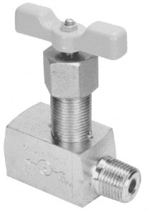 Made in USA 1/8" Pipe, Angled Hard Seat Needle Valve FNPT x FNPT Ends, Grade 316 Stainless Steel Valve, 10,000 Max psi 67550182 - 00075796