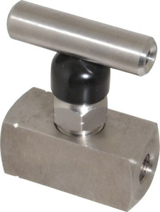 Made in USA 1/8" Pipe, Inline Miniature Needle Valve FNPT x FNPT Ends, Grade 316 Stainless Steel Valve, 6,000 Max psi 67550035 - 00075994