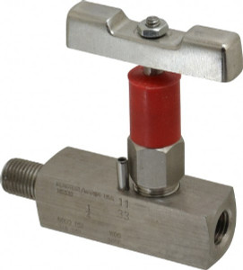 Value Collection 1/4" Pipe, Inline Soft Seat Needle Valve MNPT x FNPT Ends, Grade 316 Stainless Steel Valve, 6,000 Max psi NVA1000 - 00075895