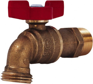 Legend Valve 3/4" Pipe, 3/4" Tube, Aluminum Hose Bib Drain Cock & Shutoff Valve 3/4 MNPT Thread, 125 Max psi, 2-29/64" Long 107-168NL - 91239913
