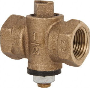 Apollo Valves Conbraco 1/2" Pipe, Square Head Wrench Operated Gas Cock Bronze 52-303-01 - 37013471