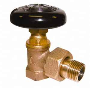 Legend Valve 3/4" Pipe, 60 psi WOG Rating, FNPT x Male Union End Connections, Handwheel Hot Water Angle Radiator Valve Bronze 110-114 - 36896553