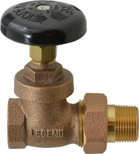 Legend Valve 3/4" Pipe, 200 psi WOG Rating, FNPT x Male Union End Connections, Handwheel Steam Gate Radiator Valve 125 psi Steam Pressure Rating, Bronze 110-134 - 36896629