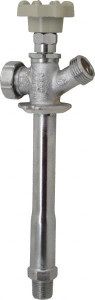 B&K Mueller 1/2" Pipe, 6" Long Shank, Chrome Plated Brass Antisiphon Frostfree Sillcock Handwheel Handle, Male & Solder End Connections, 125 psi WOG Rating 104-823HC - 04180865