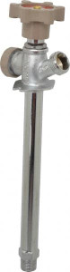 B&K Mueller 1/2" Pipe, 8" Long Shank, Chrome Plated Brass Antisiphon Frostfree Sillcock Handwheel Handle, Male & Solder End Connections, 125 psi WOG Rating 104-825HC - 04180873