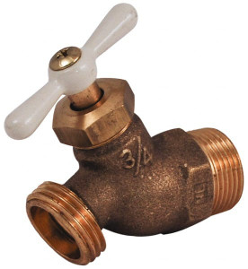 Legend Valve 3/4" Pipe, 125 psi WOG Rating, Brass Hose Bibb, Stop Valve T Handle, MNPT x MGHT End Connections, Use with Potable Water Applications 107-268NL - 41989427