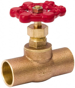 Value Collection 1/2" Pipe, 125 psi WOG Rating, Brass, Stop Valve Lobe Type Handle, C x C End Connections, Use with Water, Oil, Air 105-503NL - 45884954