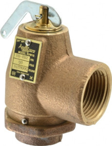 Apollo Valves Conbraco 3/4" Inlet, 1" Outlet, ASME Safety Valve 50 Max psi, Bronze 10-102-10 - 37012432