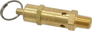 Kingston Valves 1/4" Inlet, ASME Safety Relief Valve 75 Max psi, Brass 112CSS-2-075 - 08061657