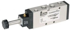 Parker Hannifin 1/4" NPT Port Aluminum Single Solenoid, 2-Position - Valveless Coil Solenoid Valve Normally Open Thru Ports 1 & 2, 232 Max psi P2LBX592ESHDDN - 91209007