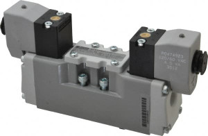 Parker Hannifin 120 VAC Aluminum Double Solenoid 3- Position Solenoid Valve Center Exhaust Open H16VXBG023D - 51017622