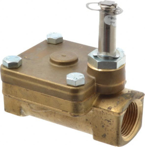Parker Hannifin 1" Port Brass Two-Way Piloted Diaphragm Solenoid Valve Normally Closed 16F25C2164ACF - 68014257