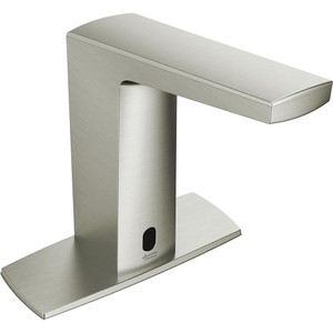 American Standard Electronic & Sensor Faucets, Type: Sensor, Style: Modern, Contemporary, Type of Power: DC, Spout Type: Low Arc, Mounting Centers: Single Hole (Inch), Finish/Coating: Brushed, Nickel 7025105.295 - 48167134